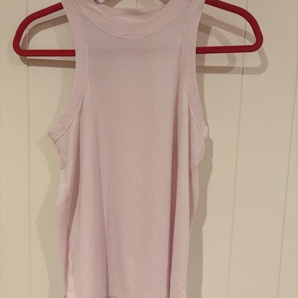 Women Light Pink Crew Neck Racerback Athletic Tank